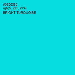 #05DDE0 - Bright Turquoise Color Image